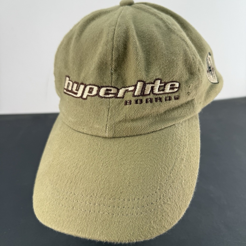 Vintage 90's Olive Green Beige Hyperlite Boards Distressed S/M Hat